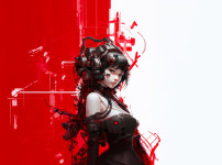 빨강과 하얀색 배경